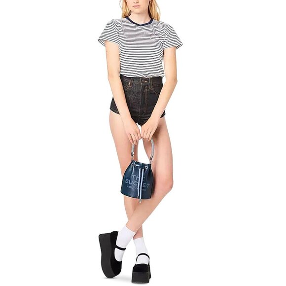 Marc Jacobs Women's The Bucket Leather Bucket Crossbody Bag Blue Sea OS - Picture 3 of 16